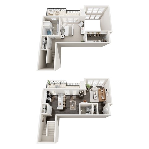 Floor plan for 1 bed, 1.5 baths, 1109 sqft